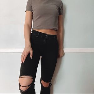 Pacsun black ripped skinny jegging